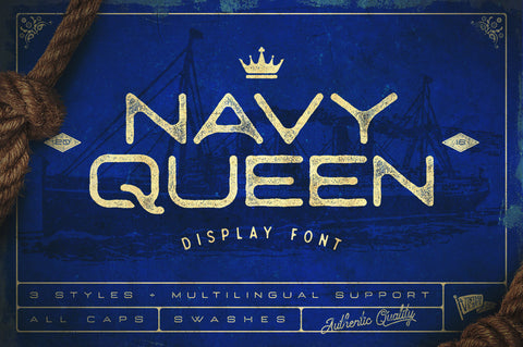 Navy Queen Display Font